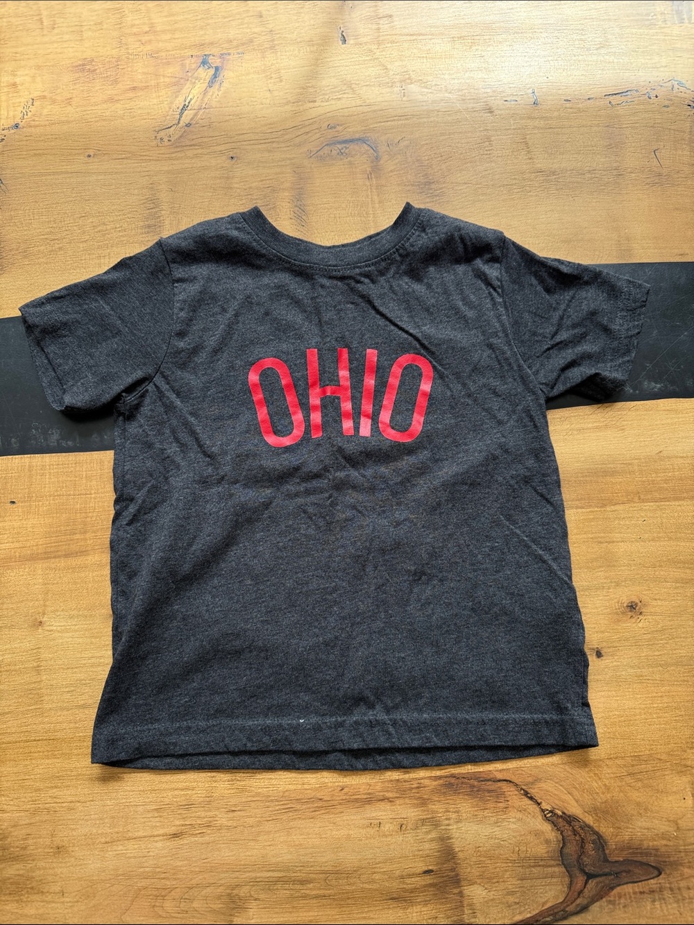 Kids Ohio Graphic Tee - Black with Red Lettering